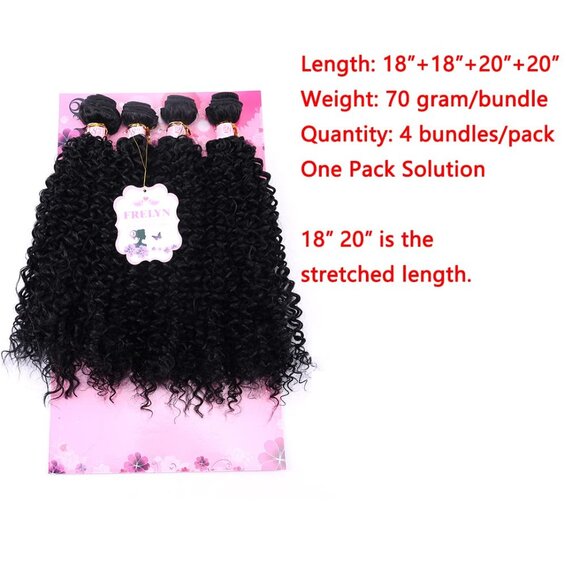 Kinky Curly Synthetic Hair Bundles 4 Pieces Natural Soft Sew In Extensions - Picture 2 of 8